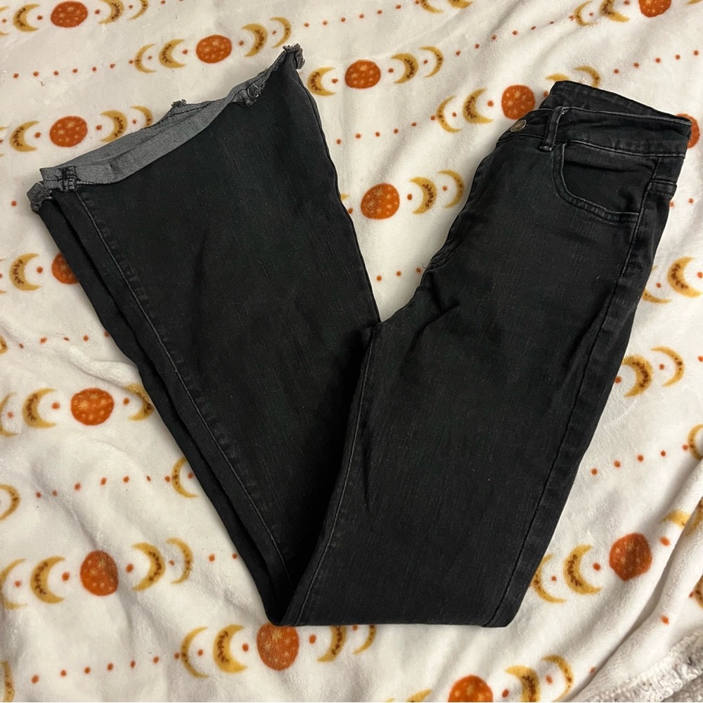 High waist flare stretch jeans